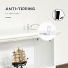 White Entryway Bench with Leash Hooks & Storage