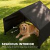 Outdoor Dog Shade Shelter with Canopy, Black