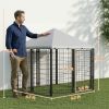 Lockable Outdoor Dog Kennel with Water-Resistant Roof