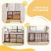 Freestanding Adjustable Wooden Pet Gate in Brown