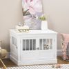 Triple-Door Crate End Table, White