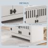 Elevated Feeding Station with Storage Cabinet, White