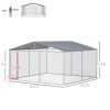 Spacious Square Outdoor Dog Kennel with Roof