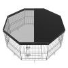 Foldable 8-Panel Dog Playpen with Weatherproof Top Cover
