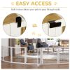 6-Panel Folding Wooden Pet Gate in White
