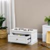 Elevated Dog Feeder Station with Storage Drawer, White