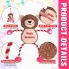 Birthday Bear Squeaky Plush Toy in Pink