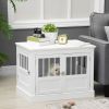 Triple-Door Crate End Table, White