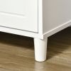 White Entryway Bench with Leash Hooks & Storage
