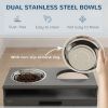 Elevated Dog Bowls with Slow Feeder Mat and Storage Drawer