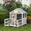 Wooden Dog House with Porch & Observation Windows