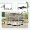 30" Folding Dog Crate with Cushion, Black