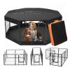 Foldable 8-Panel Dog Playpen with Cover & Mat