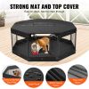 Foldable 8-Panel Dog Playpen with Cover & Mat