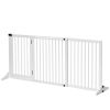 Freestanding Pet Gate Adjustable Wooden Dog Barrier 3 Panel