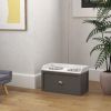 Elevated Dog Bowl Station with Storage Drawer, Gray