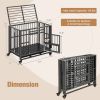Foldable Heavy-Duty Metal Dog Crate with Rolling Wheels