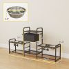 Adjustable Feeding Station with Storage, Black