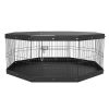 Foldable 8-Panel Dog Playpen with Top Cover
