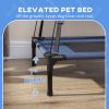 Elevated Cot Bed with Sun Canopy, Dark Blue