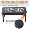 Wooden Elevated Dog Feeding Station, Black