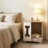 Wooden Dog House Side Table with Bone Window