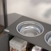 Elevated Dog Bowl Stand with Storage Cabinet, Gray