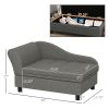 Tufted Storage Sofa Bed in Gray