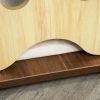 Wooden Crate End Table with Cushion, Brown