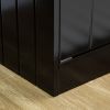 Raised Feeding Station with Storage Cabinet, Black