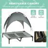 Elevated Dog Bed with Removable Canopy, Gray
