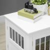 Triple-Door Crate End Table, White