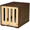 Wooden Crate End Table with Cushion, Brown