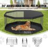 Foldable 8-Panel Dog Playpen with Top Cover