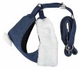 Denim Pom-Pom Bowtie Harness & Leash Set