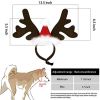 Reindeer Antlers Headband with Santa Hat, Brown