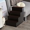 Cushioned Pet Stairs for Small Dogs, Brown