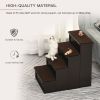 Cushioned Pet Stairs for Small Dogs, Brown
