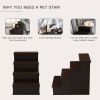 Cushioned Pet Stairs for Small Dogs, Brown