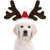 Reindeer Antlers Headband with Santa Hat, Brown