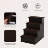 Cushioned Pet Stairs for Small Dogs, Brown