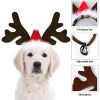 Reindeer Antlers Headband with Santa Hat, Brown