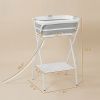 Elevated Foldable Dog Wash Station with Drain Hose, Gray