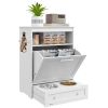 Feeder Station with Storage Cabinet & Raised Bowls, White