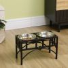 Elevated Double Stainless Steel Feeding Station