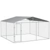 Spacious Square Outdoor Dog Kennel with Roof