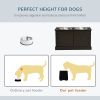 Elevated Dog Bowls with Storage Cabinet, Coffee