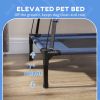Elevated Dog Cot with UV Canopy, Dark Blue