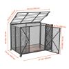 Heavy-Duty Steel Dog Crate with Double Doors & Wheels
