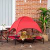 Elevated Cooling Dog Cot with Canopy Shade, Red